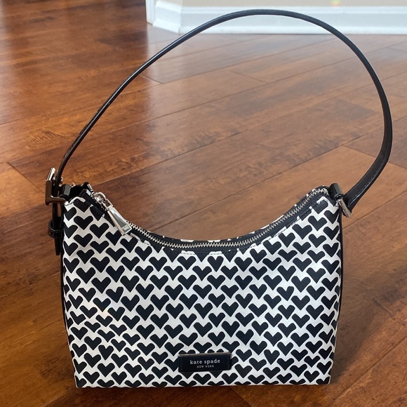 Kate Spade Sam Icon Modernist Hearts Jacquard Small Shoulder Bag - Picture 4 of 14